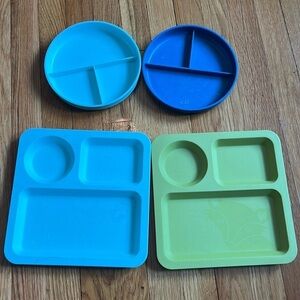 Kids plastic food tray bundle